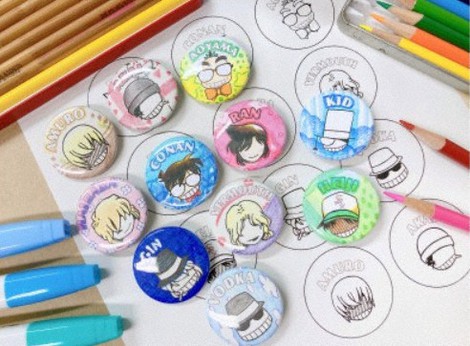 青山剛昌ふるさと館 名探偵コナン 缶バッジ 入場特典 フォロワー13万人