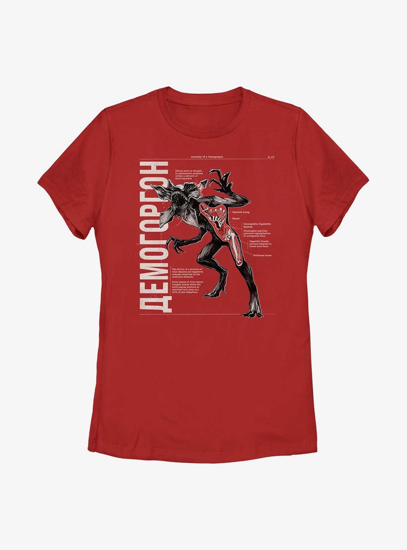 Stranger Things Anatomy Demogorgon Womens T-Shirt - RED | BoxLunch
