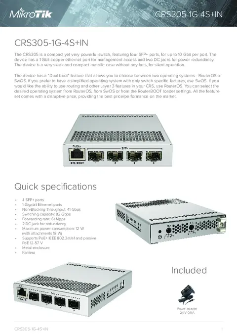 MikroTik · CRS305-1G-4S+IN
