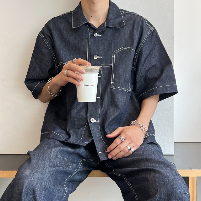 サマーデニムクロップド半袖ジャケット | ファッション通販サイト NUGU