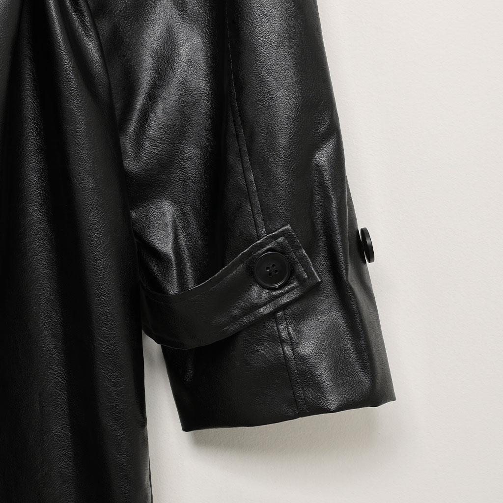 フェイクレザーシングルトレンチコート | ファッション通販サイト NUGU