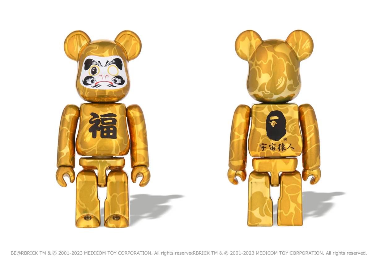 1/1・1/7発売｜BAPE®︎ × BE@RBRICK 招き猫 銀メッキ / 達磨 金メッキ
