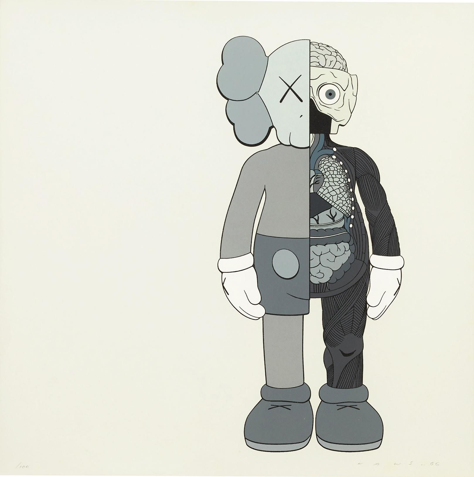KAWS Dissected Companion (grey) (Signed Print) 2006 | MyArtBroker