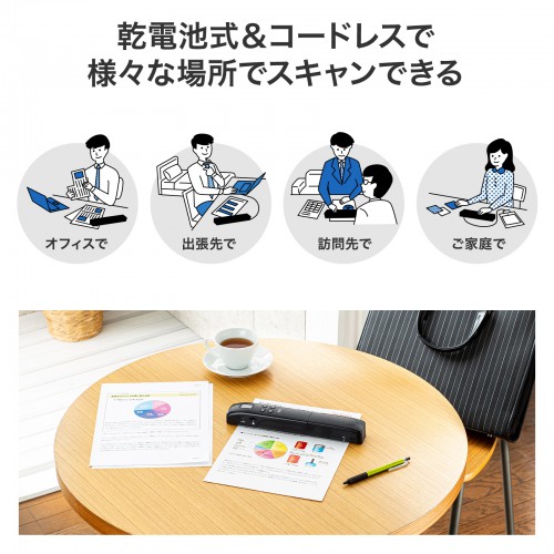 ダブルローラーで安定した操作ができるポータブルハンディスキャナを