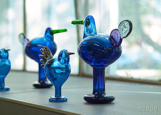 くちばしにカケあり iittala Birds Blue bird ガラス製 置物 Oliva