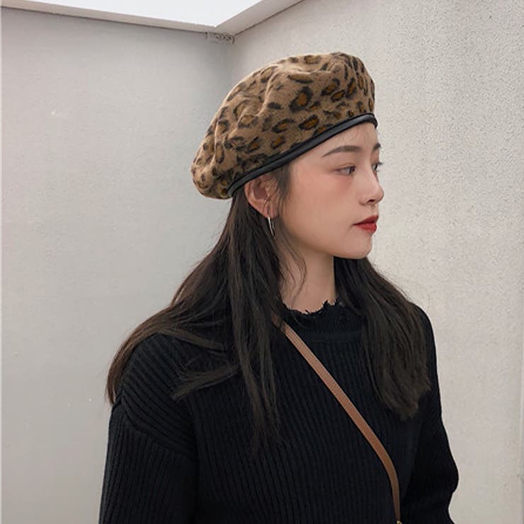 mini rodini 花柄ベレー帽・パンツセット ロゼットリボンのベレー帽子