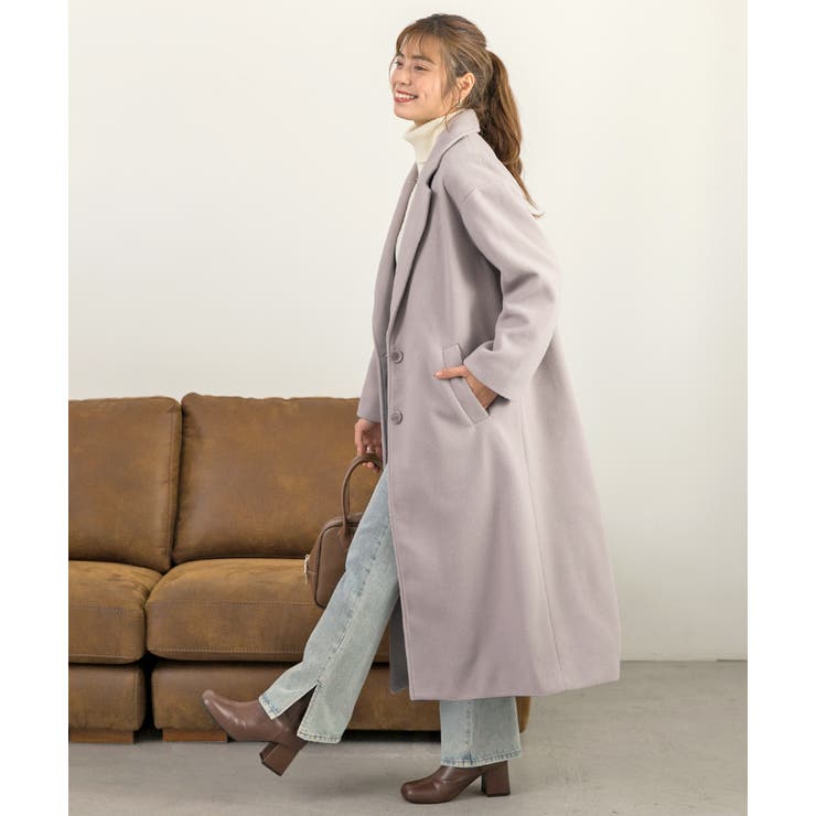 ウールタッチ チェスターロングコート[品番：ADEW0003823]｜ad thie