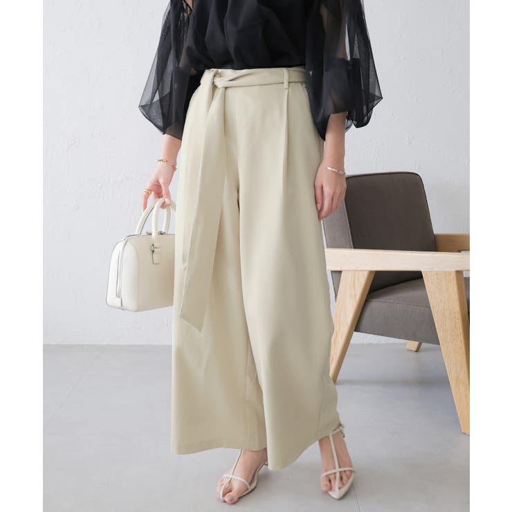 ウエストリボン タック ワイド[品番：AZ000002350]｜andme（アンドミー