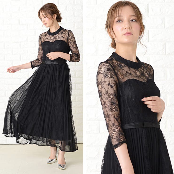 パーティードレス ロングワンピース ブラック[品番：LCLW0001485