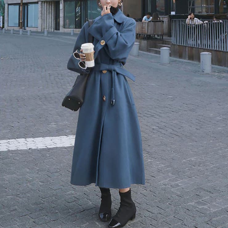 ベルト付きチェスターコート【韓国ファッション】[品番：ZJ000008477