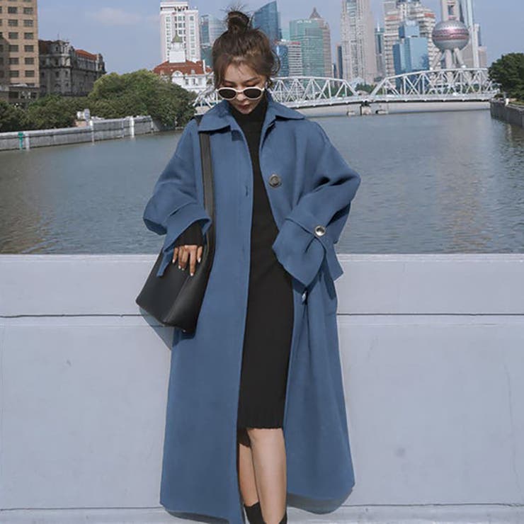 ベルト付きチェスターコート【韓国ファッション】[品番：ZJ000008477