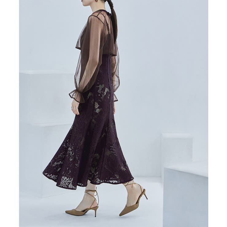 etoll エトル 3wayシフォンボレロ&レースキャミドレス[品番