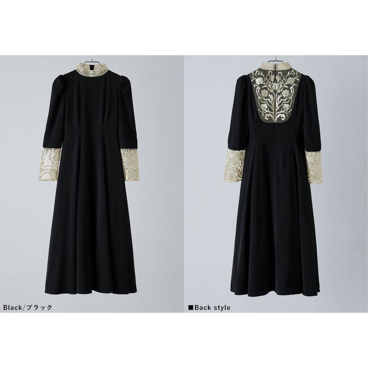 etoll エトル バック刺繍フレアドレス[品番：FT000009810]｜Fashion