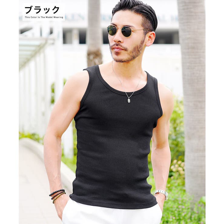 ◇テレコタンクトップ◇夏服 Men s[品番：JG000014286]｜JIGGYS SHOP