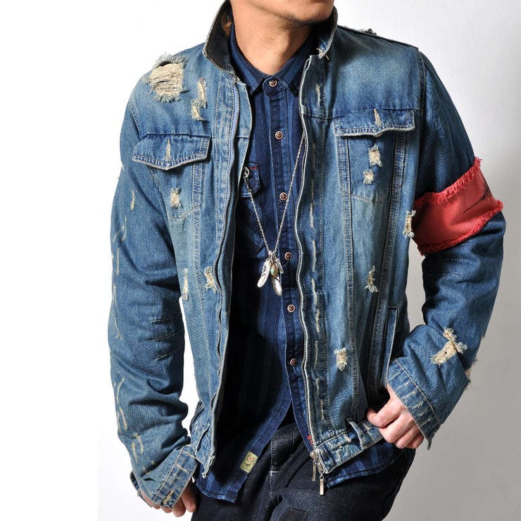数量限定 デニムジャケット ダメージ加工[品番：RSCM0000965