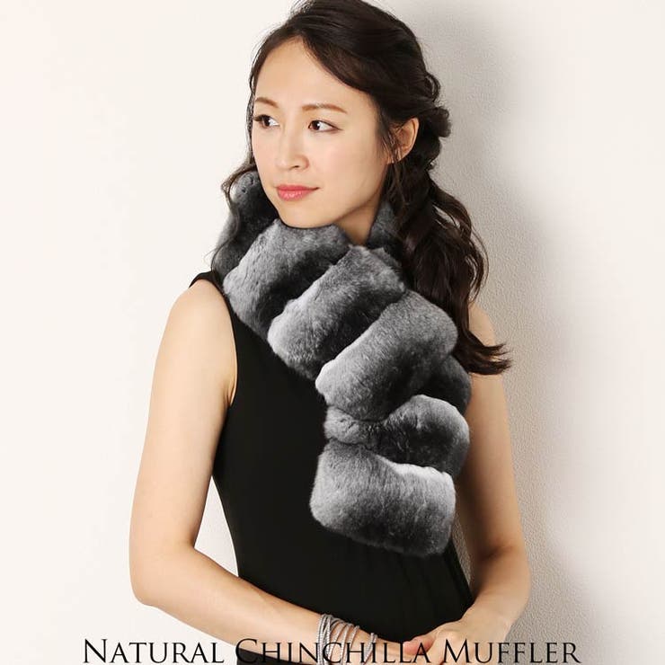 ナチュラル チンチラ マフラー / レディース[品番：SNKC0001230
