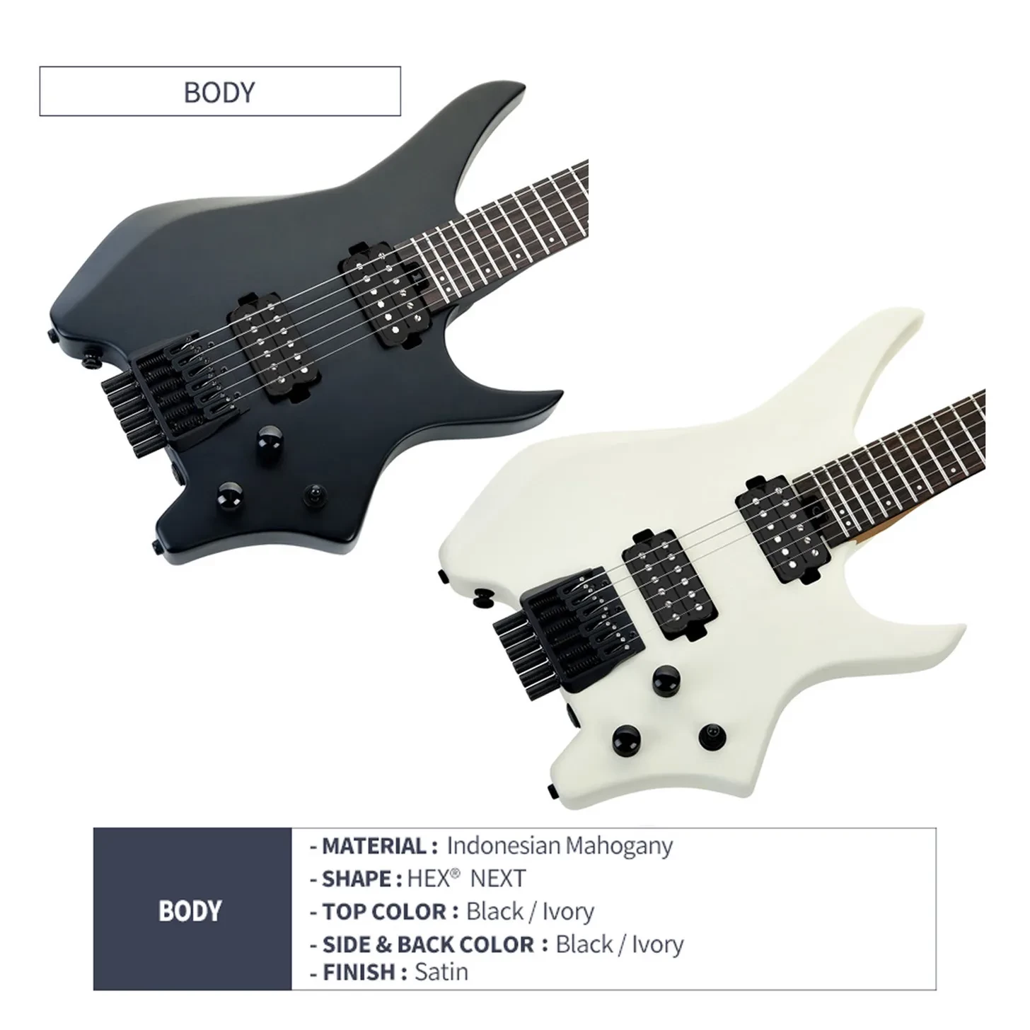 HEX エレキギター N400 ヘッドレスギター ギター HEX guitars N400