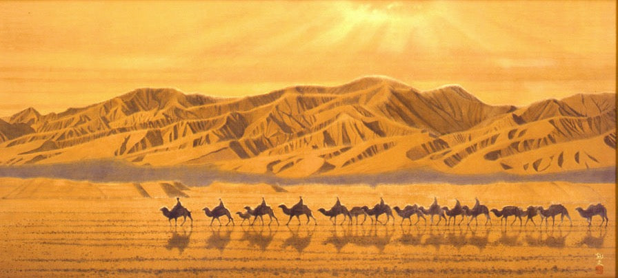 本格復刻画 日本画 絲綢之路天空（しちゅうのみちてんくう）平山郁夫