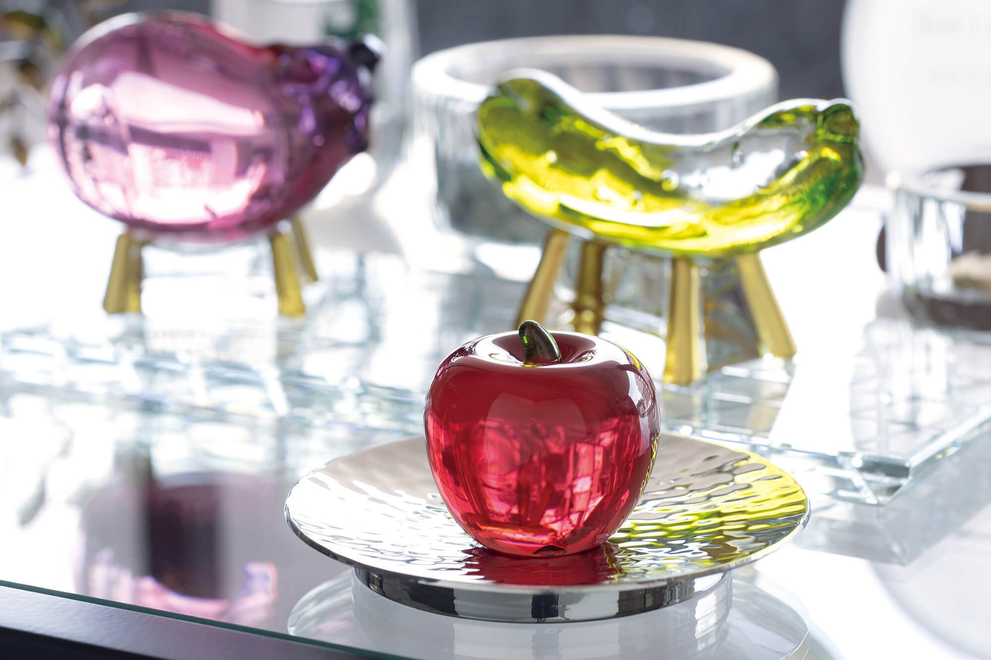 ポロニア クリスタルガラス 切子 フルーツ盛鉢 大鉢 ポーランド製 果物