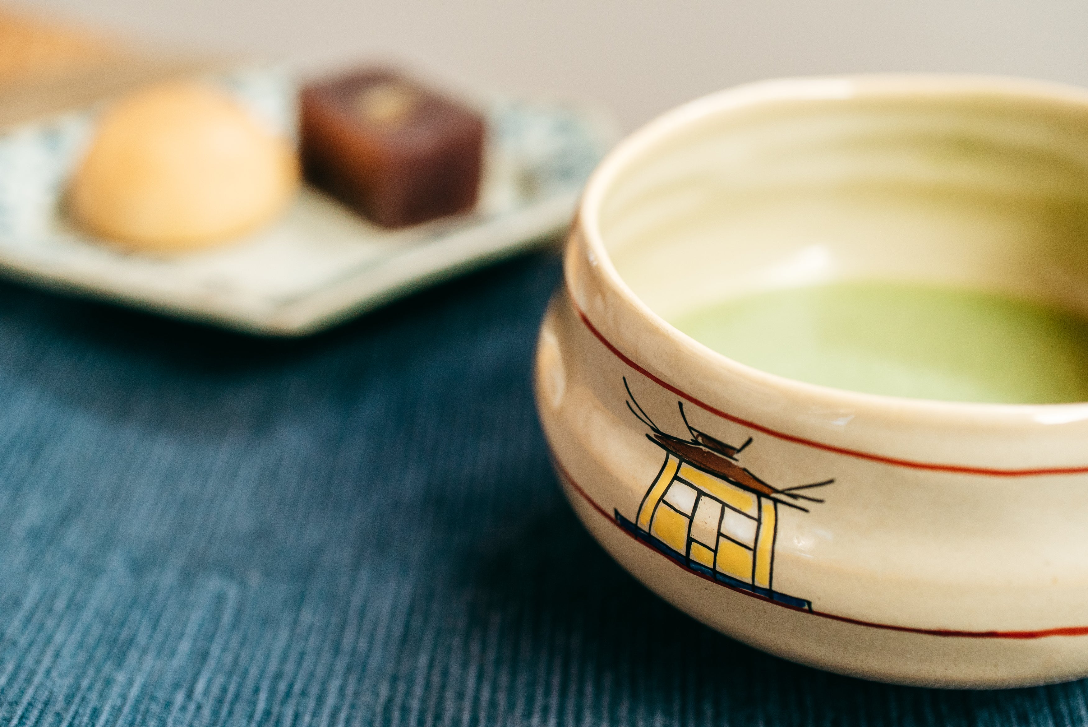 奈良 赤膚焼 大塩昭山窯 奈良絵 割高台 御茶碗 7碗 赤膚焼大塩昭山