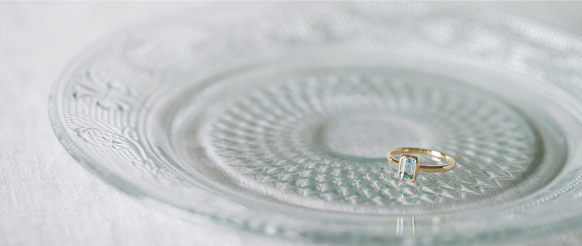 K18/Pt「アクアマリン セーラ」リング｜【オレフィーチェ】Orefice
