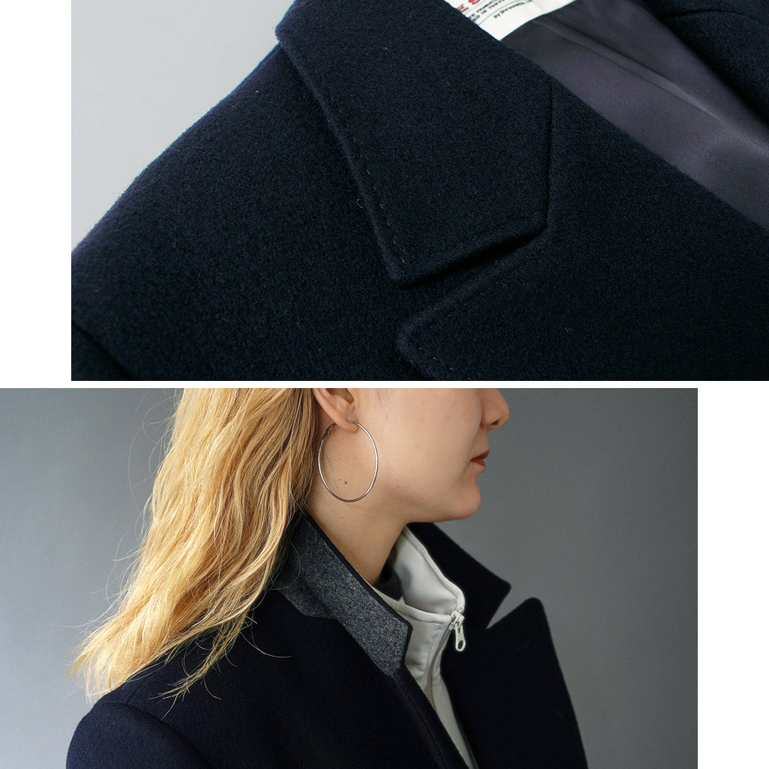 極美品✨エストネーション 毛100% コクーン チェスターコート ネイビー