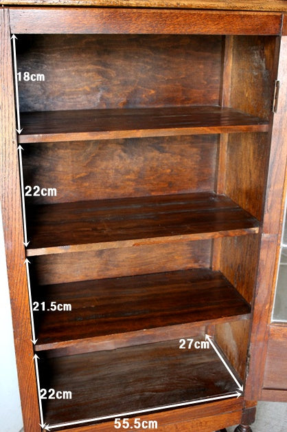 小ぶりなサイズがオススメ！1930年代オーク材ブックケース（高さ130cm