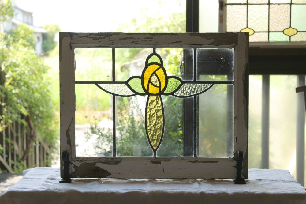 アメリカ ステンドグラス 花瓶キルト柄 グラスマスターズ社 アメリカ