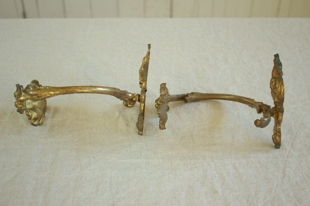 美しい真鍮ペアカーテンホルダー（17x15cm） フランスアンティーク