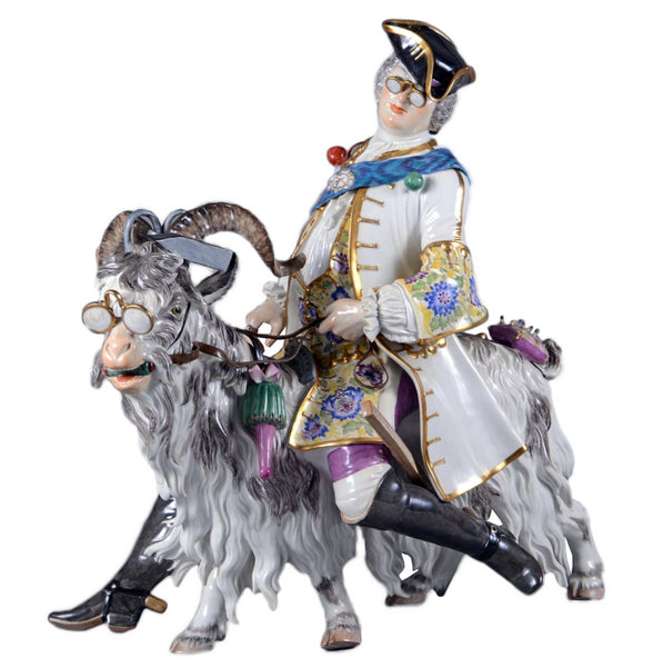 山羊に乗った仕立て屋夫婦 磁器人形 一対 マイセン MEISSEN人形