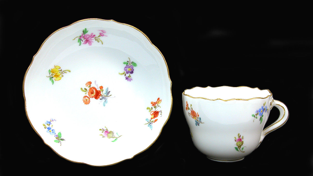 マイセン ピンクローズ 金彩プレートペア マイセン ピンクローズ 金彩