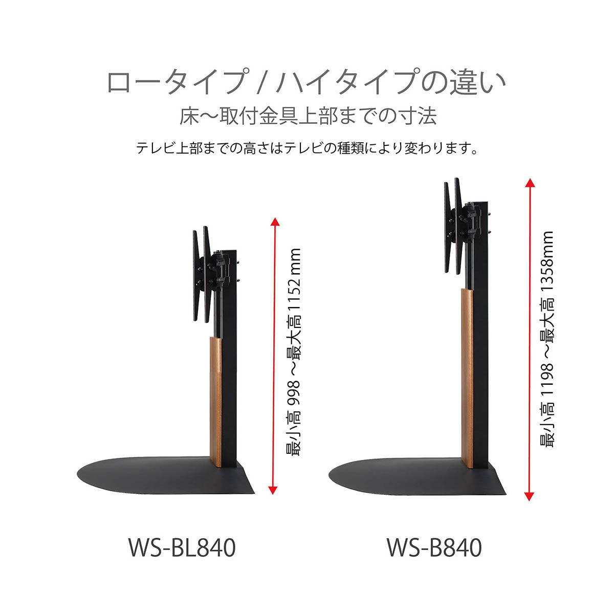 WS-BL840｜製品一覧｜テレビスタンド Swing｜製品案内｜朝日木材加工