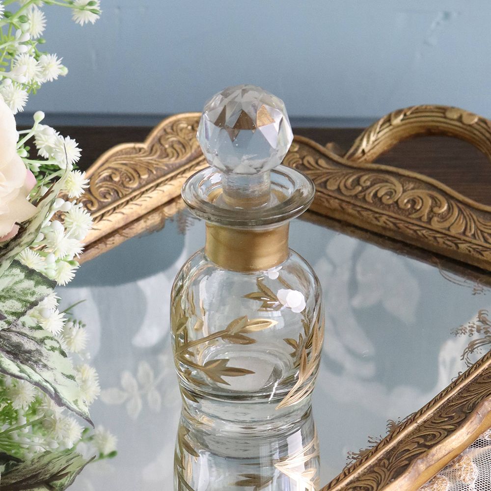 金色のリーフ模様がオシャレです♪ ガラス香水ビン TO1-M15-1053