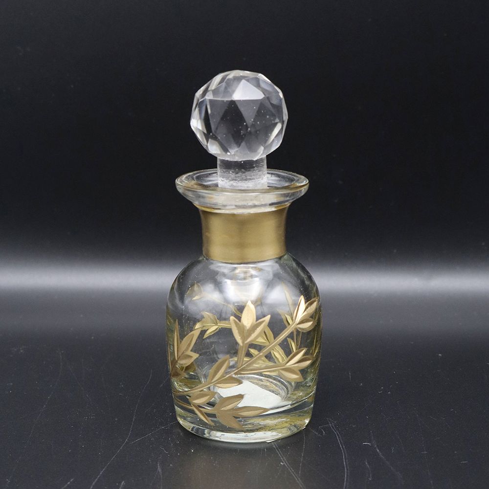 金色のリーフ模様がオシャレです♪ ガラス香水ビン TO1-M15-1053