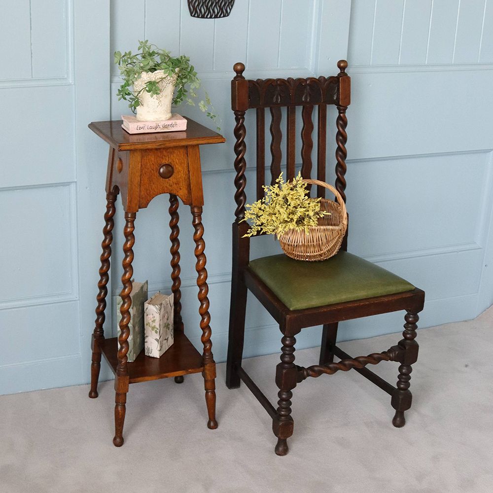 イギリス アンティーク 家具 プランツスタンド ツイスト 花台 英国