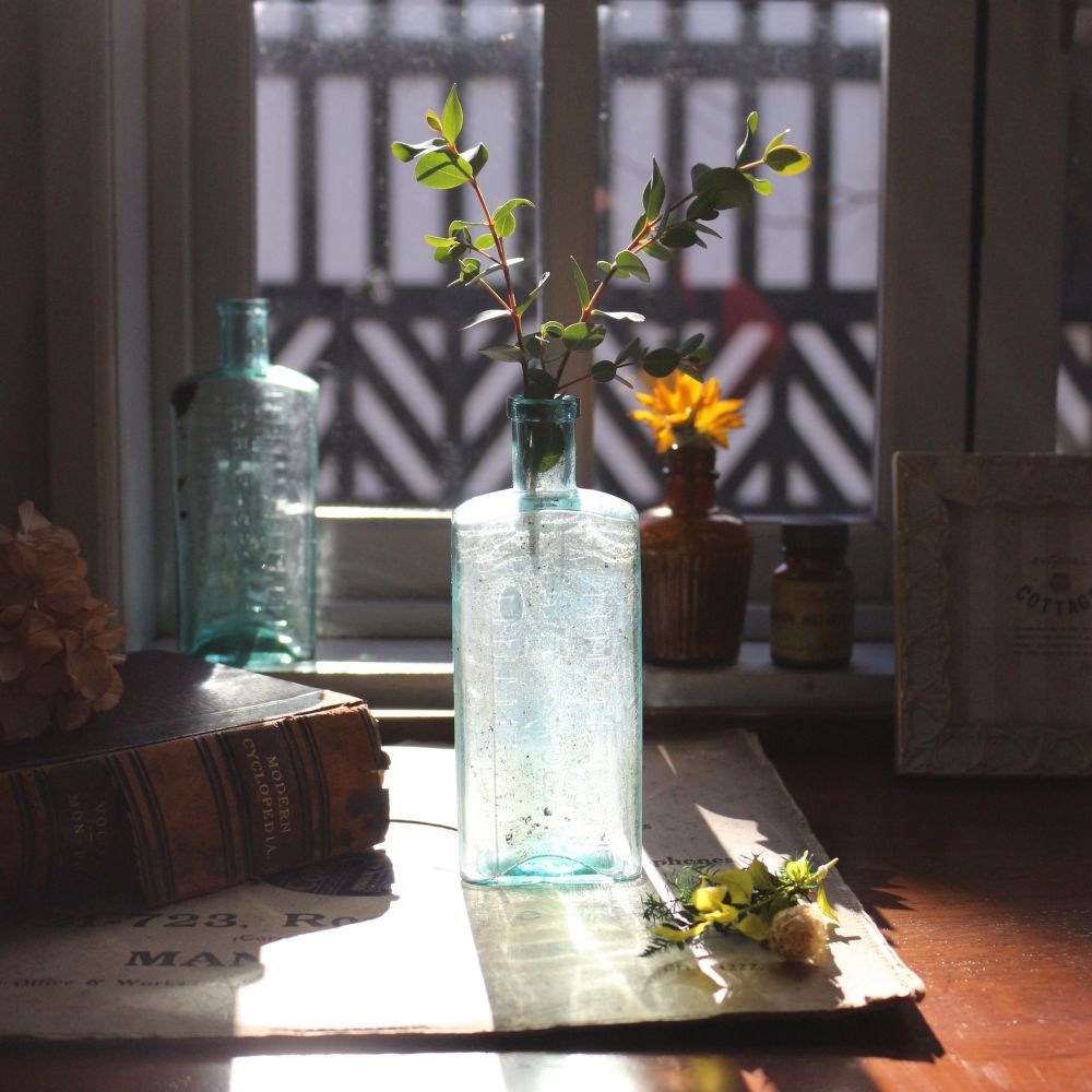 金彩 ガラスボトル フランス 19世紀 金彩 ガラスボトル フランス 19