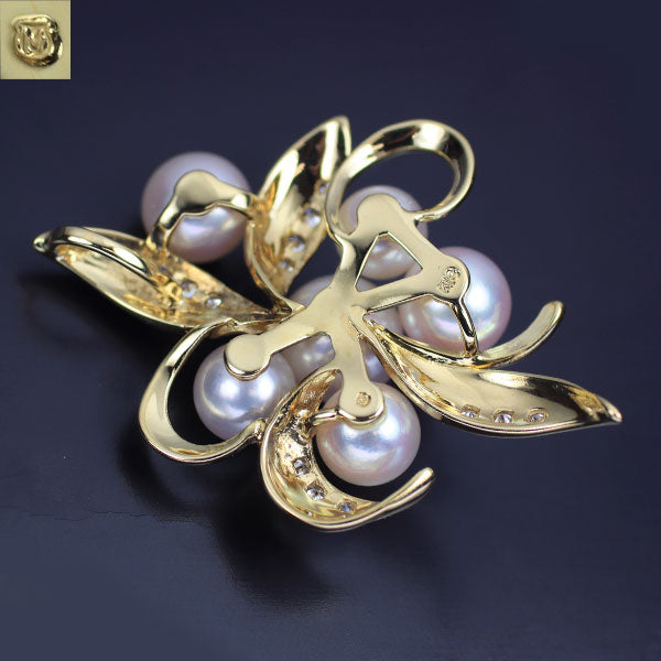 未使用保管品】ミキモト ブローチ コサージュ アコヤ パール 真珠 幸福