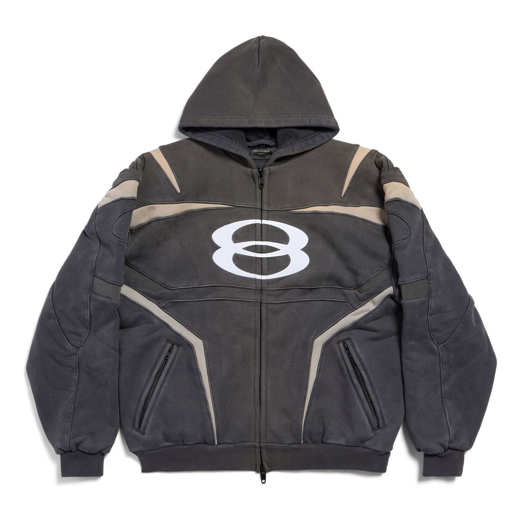 Balenciaga Unity Sports Icon Biker Zip-Up Hoodie Oversized 'Black