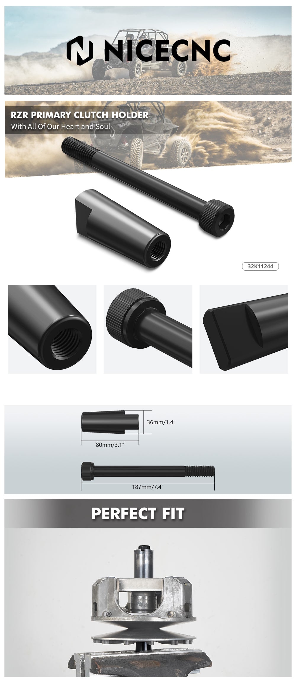 Polaris RZR XP Turbo UTV Primary Clutch Holder Holding Tool