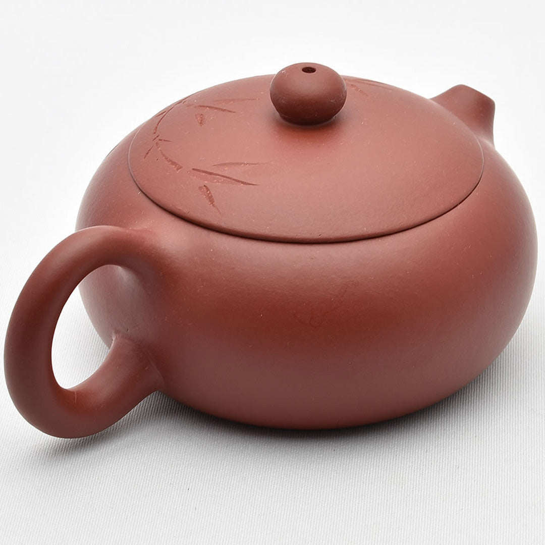 宜興紫砂壺 扁西施（芦興龍・赤茶）急須｜中国茶器の天香茶行