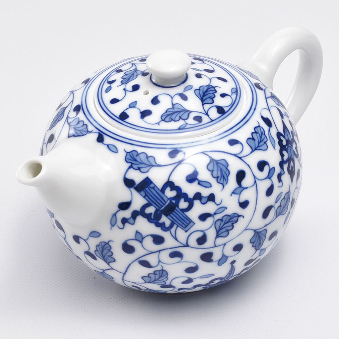 中国急須｜景徳鎮茶壺（青花磁器・纏枝蓮）｜中国茶器の天香茶行