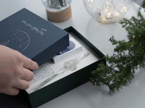 文星舎 ガラスペンセット【宙（そら）の文箱】オリジナルインク3色