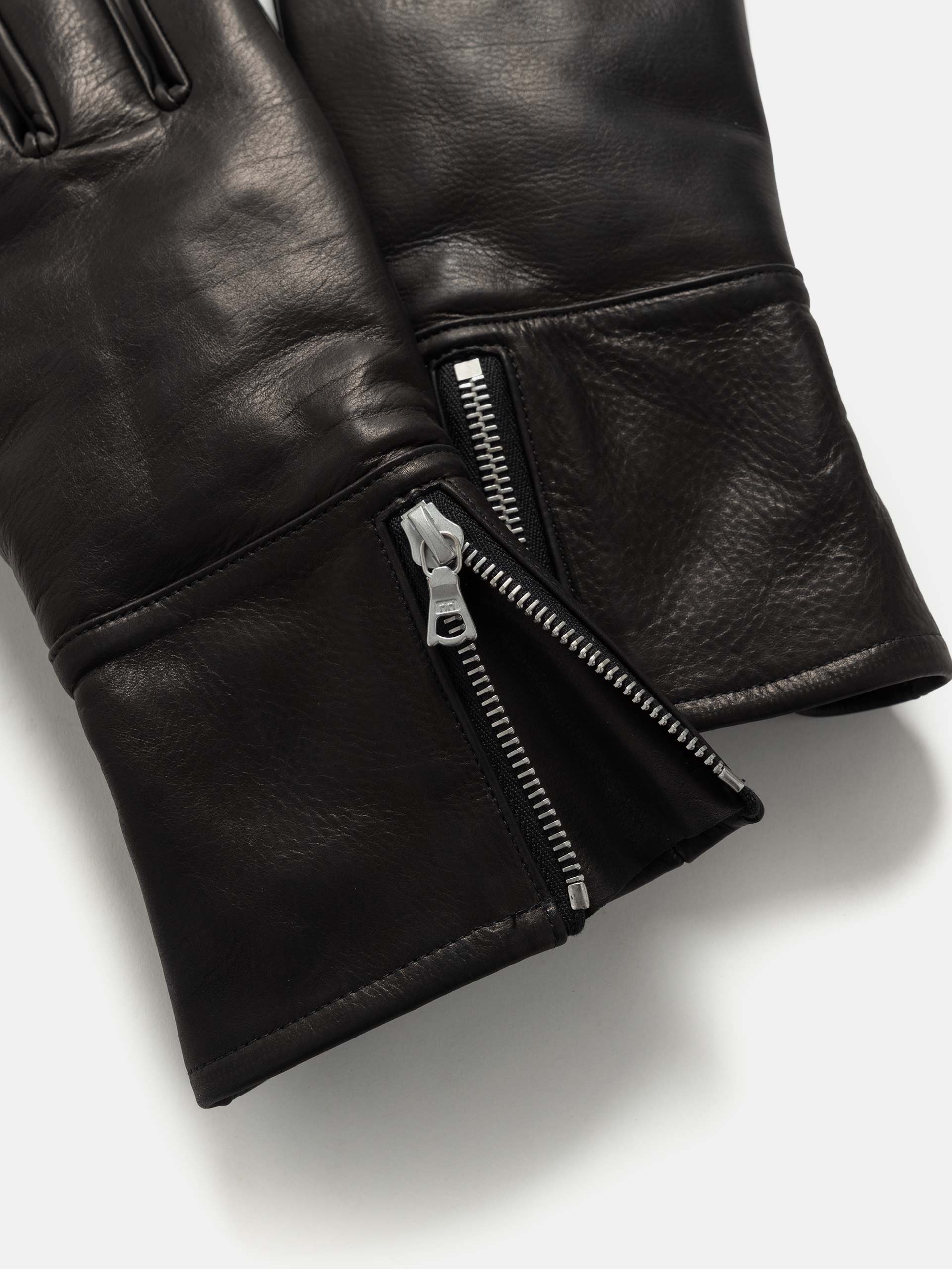 AURALEE Calf Leather Gloves Black | HAVEN