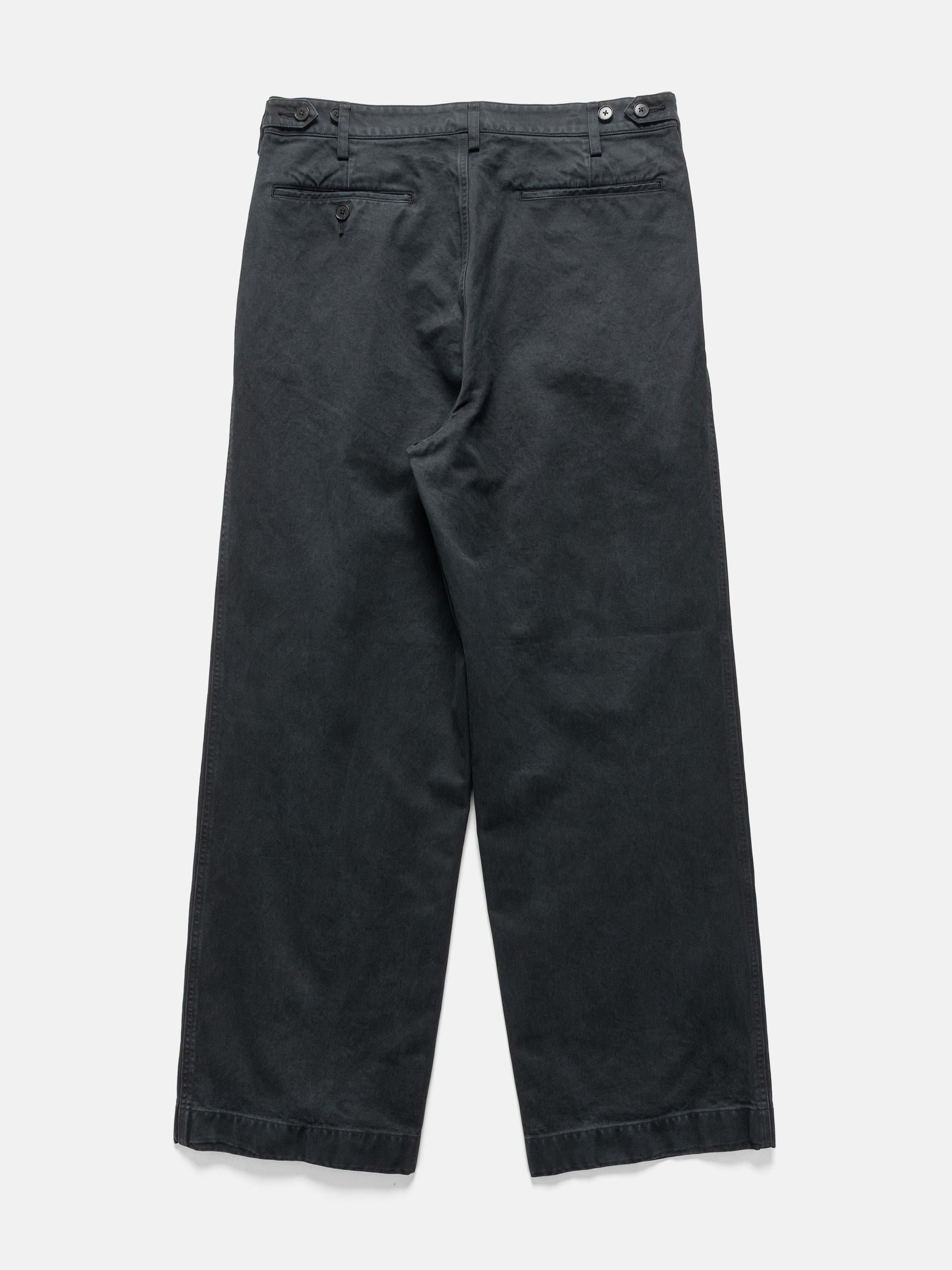 AURALEE Product Dyed Finx Chino One-Tuck Pants Black | HAVEN