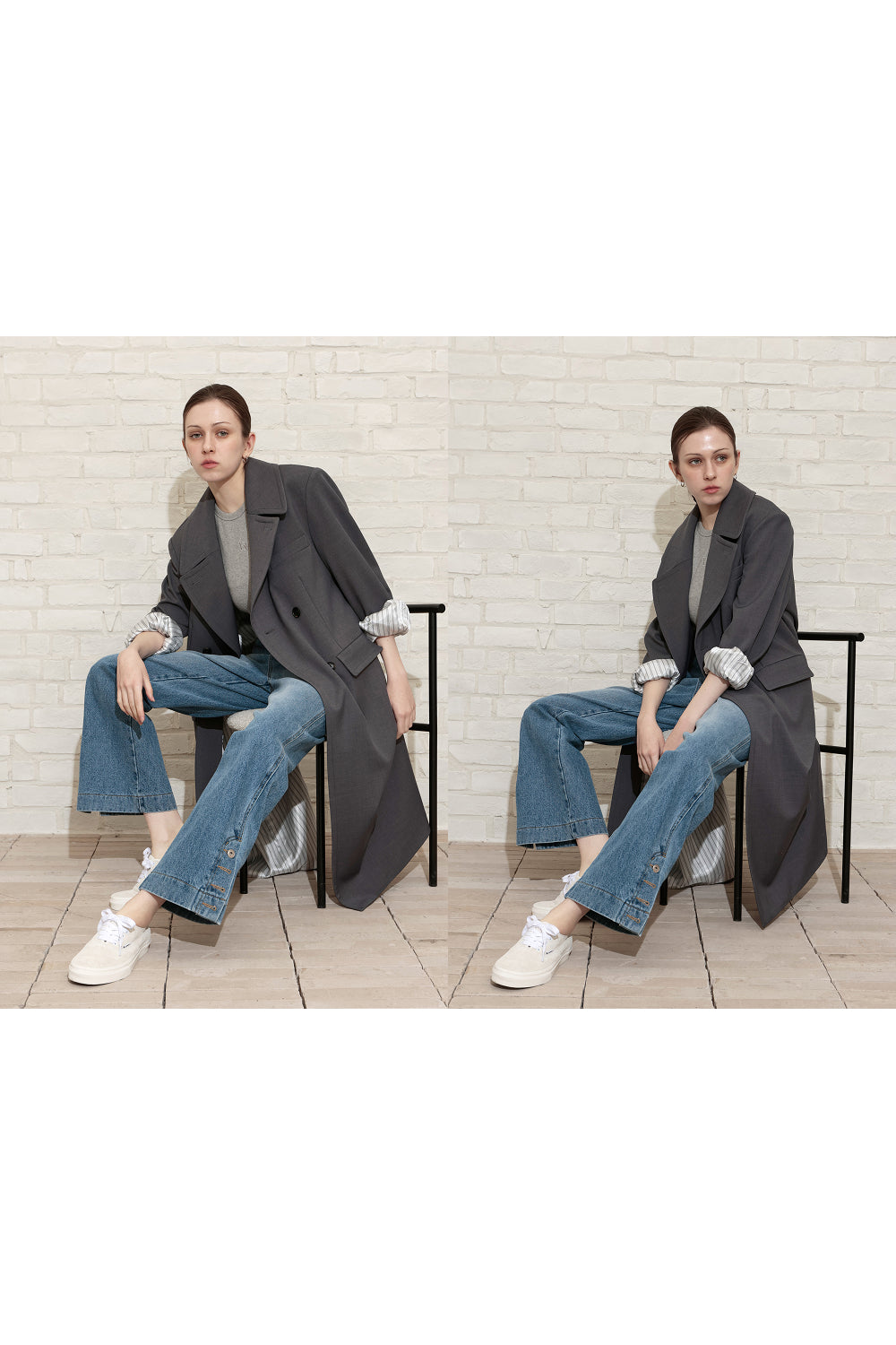 マキシマルダブルコート_GRAY - Loventina | 60% - アジアファッション通販