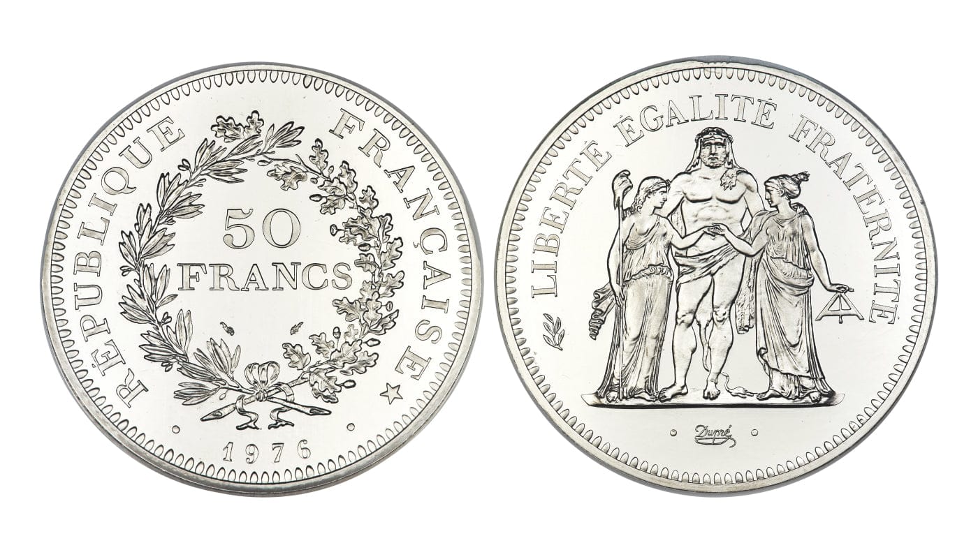 激動のフランス革命史が垣間見れるフランスヘラクレス5フラン銀貨