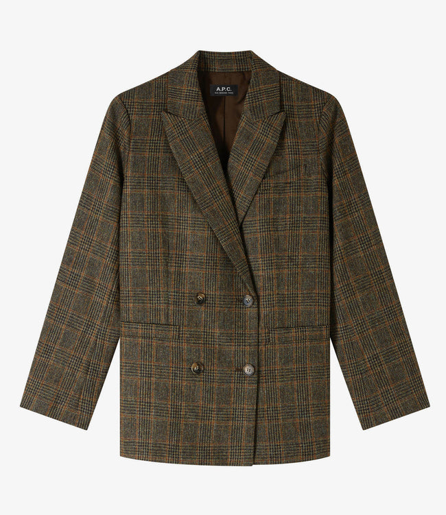 no collar wool check coat eaphi 【公式通販】