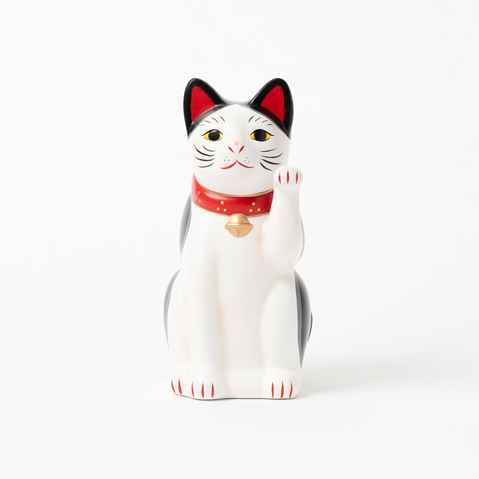 中外陶園 招き猫 瀬戸型 ブチ 左手 5号 [6549]｜Discover Japan 公式