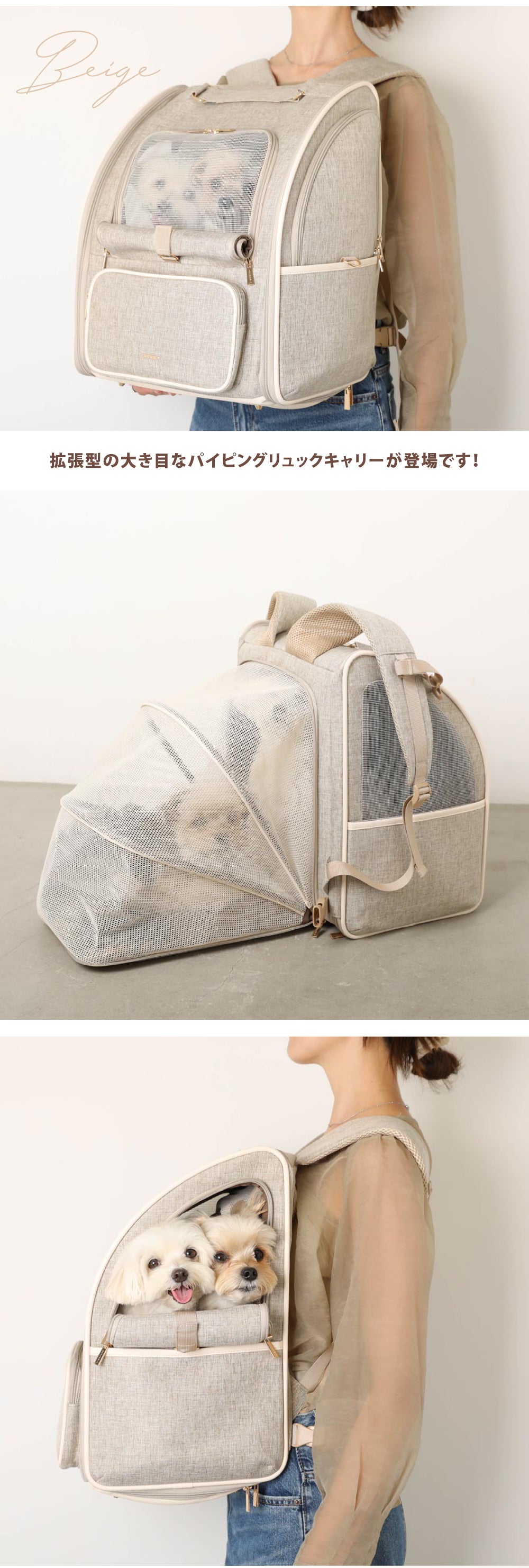 拡張パイピングリュックキャリー – moncheri