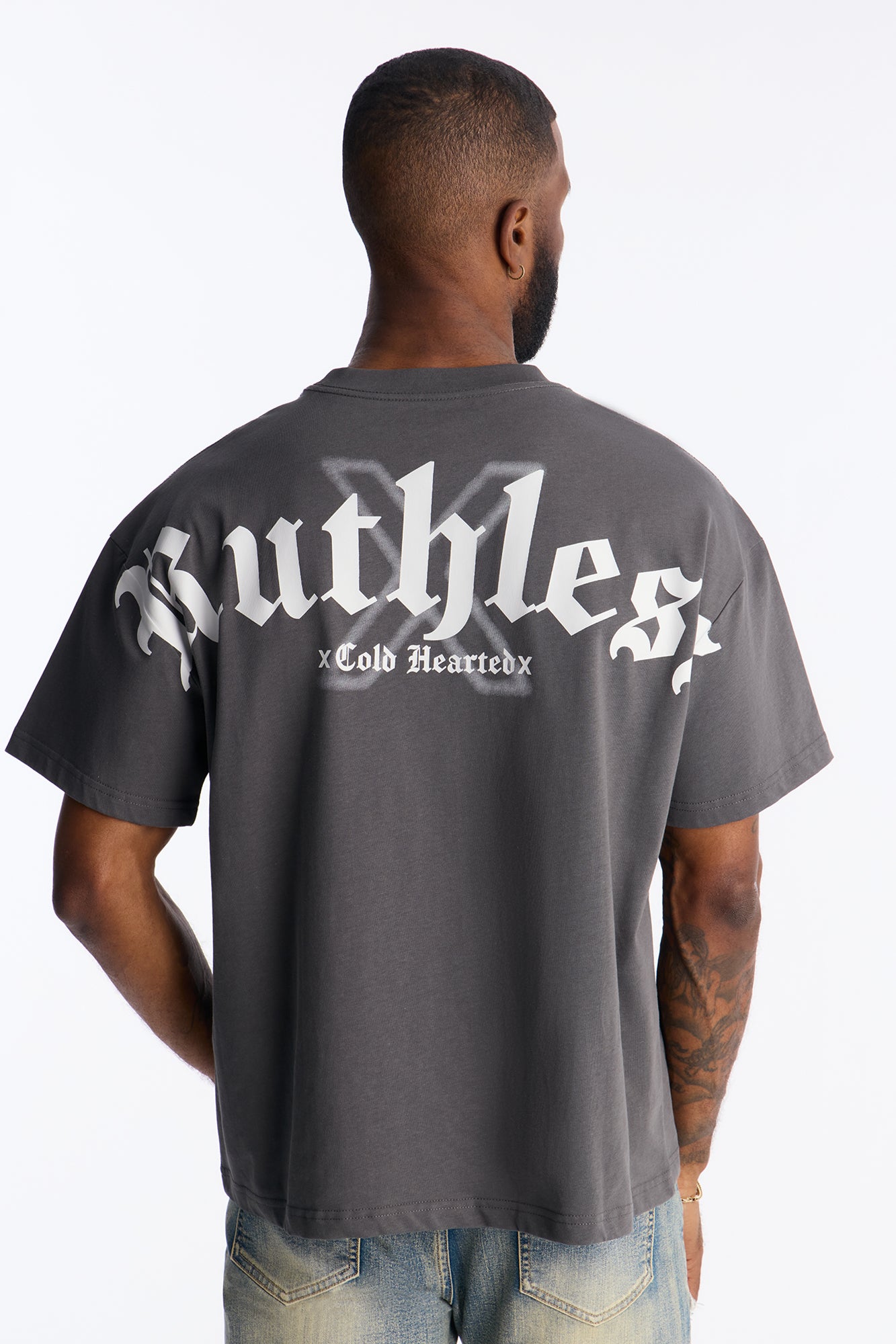 Premium Ruthless x Cold Hearted Short Sleeve Tee - Charcoal